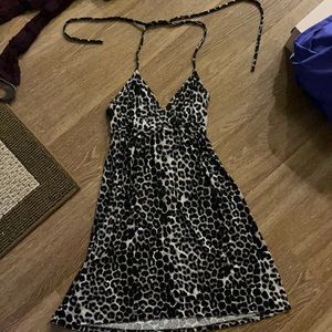 Express Halter Leopard Dress, XS